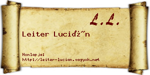 Leiter Lucián névjegykártya